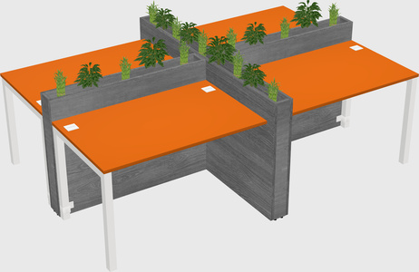 Rectangular shared desk