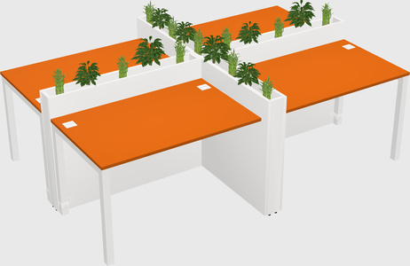 Rectangular shared desk