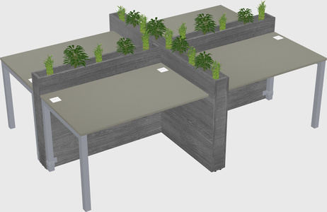Rectangular shared desk