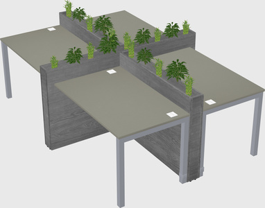 Rectangular shared desk