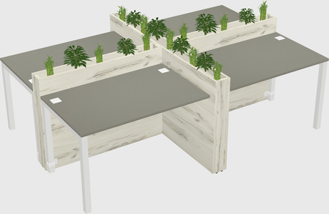 Rectangular shared desk