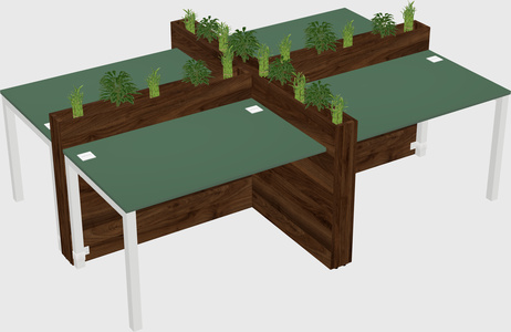 Rectangular shared desk