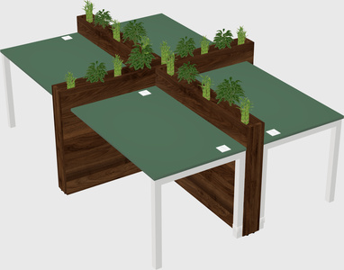 Rectangular shared desk