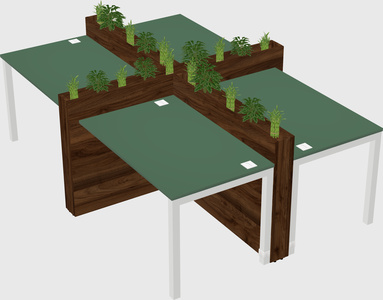 Rectangular shared desk