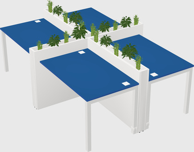 Rectangular shared desk