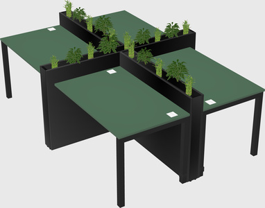 Rectangular shared desk