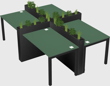 Rectangular shared desk