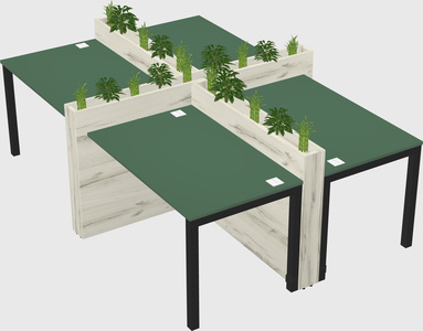 Rectangular shared desk