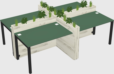 Rectangular shared desk