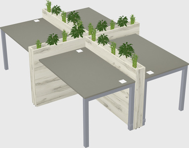 Rectangular shared desk