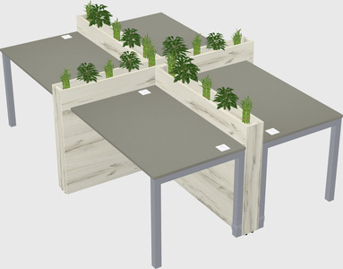 Rectangular shared desk