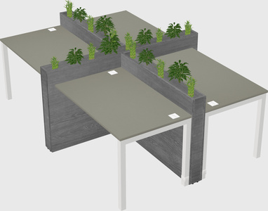 Rectangular shared desk