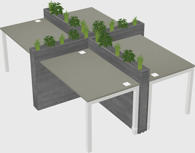 Rectangular shared desk