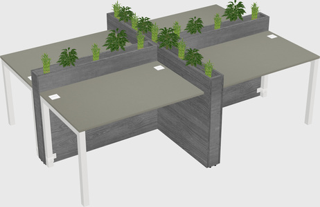 Rectangular shared desk