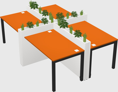 Rectangular shared desk