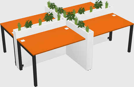 Rectangular shared desk