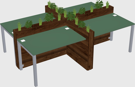 Rectangular shared desk