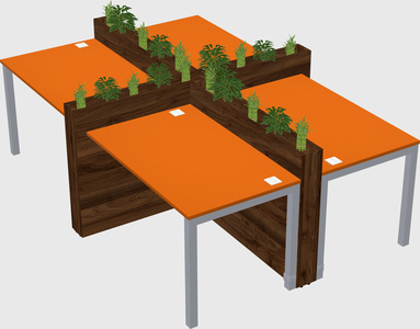 Rectangular shared desk