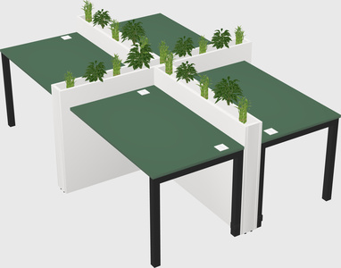 Rectangular shared desk