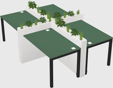 Rectangular shared desk