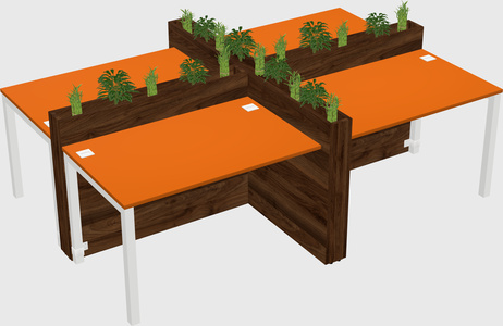 Rectangular shared desk