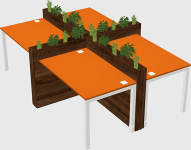 Rectangular shared desk