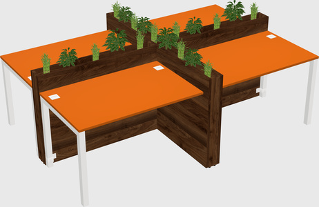 Rectangular shared desk