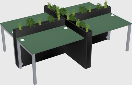 Rectangular shared desk