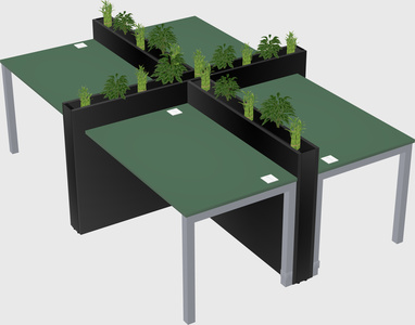 Rectangular shared desk