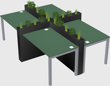 Rectangular shared desk