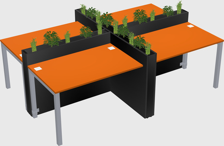 Rectangular shared desk