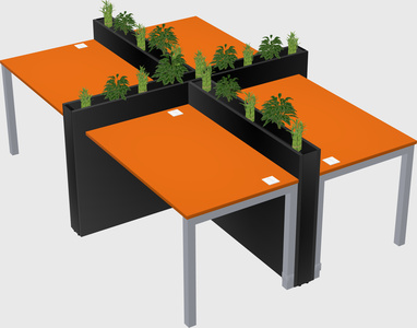 Rectangular shared desk