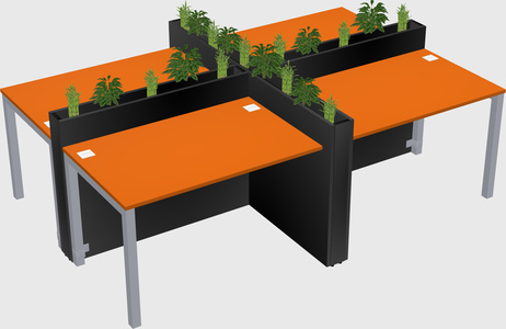 Rectangular shared desk