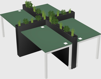Rectangular shared desk