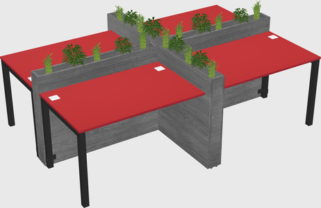 Rectangular shared desk