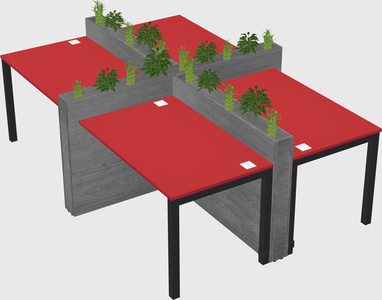 Rectangular shared desk
