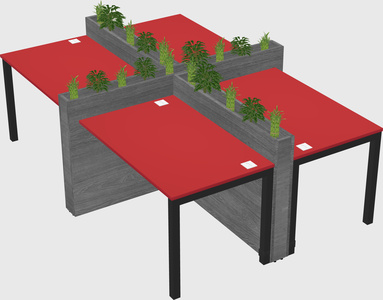 Rectangular shared desk