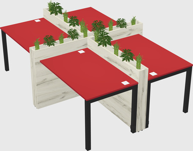 Rectangular shared desk