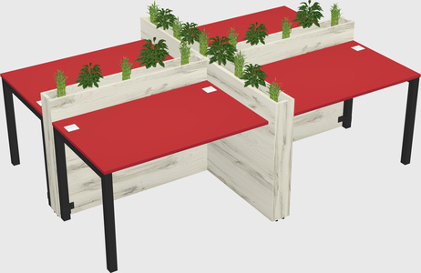 Rectangular shared desk
