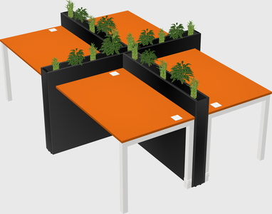 Rectangular shared desk