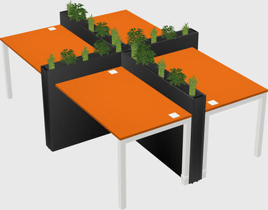 Rectangular shared desk