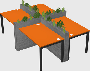 Rectangular shared desk