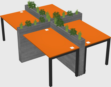 Rectangular shared desk