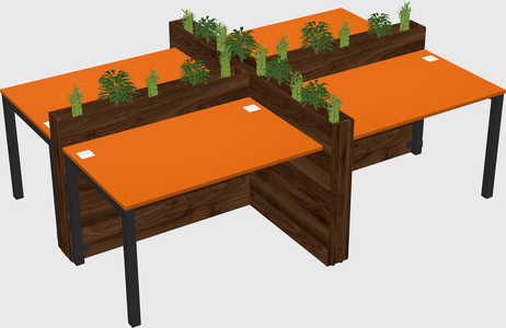 Rectangular shared desk
