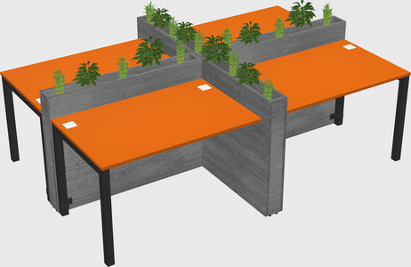 Rectangular shared desk