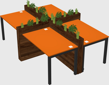 Rectangular shared desk