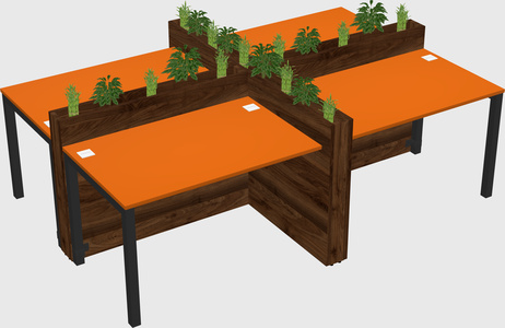 Rectangular shared desk