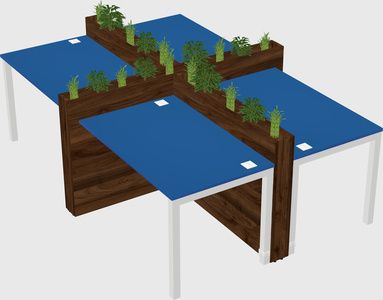 Rectangular shared desk