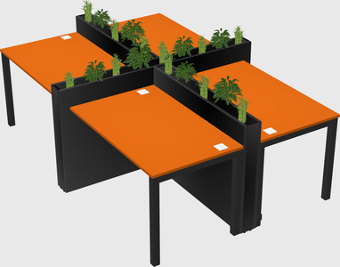 Rectangular shared desk