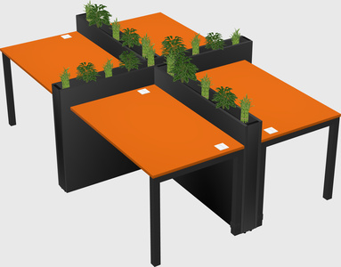 Rectangular shared desk
